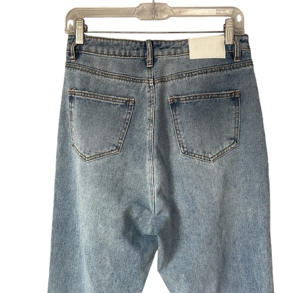 Missguided High Waist Straight Slash Rip Jeans, 6 - Picture 5 of 9